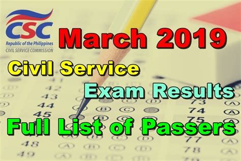 march 2019 civil service exam result|CSC.